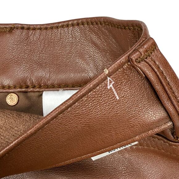 MOTHER The Mid Rise Dazzler Ankle Faux Leather Pant In Friar Brown Size 27 - Picture 9 of 11